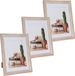 Home & Styling 3x stuks kunststof fotolijst met hout look geschikt voor een foto van 15 x 20 cm