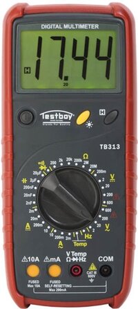 Testboy Digitale multimeter TB 313, meetbereikbeveiliging, 28 mm LCD-display