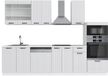 Vicco Fame-Line Complete keukeneenheid – 300 cm met hoge kast, WB Marmer Wit landhuis/wit