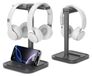 Support de casque - Double crochet - Pivotant - Pied antidérapant avec support de téléphone - Pour joueurs et bureau