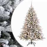 vidaXL Kunstkerstboom met kerstbal 180 cm 300 LED's Warmwit