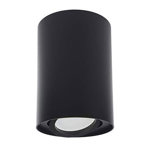 MacLean MCE422 B - Plafondopbouwlamp - GU10 - LED/Halogeen - 40W - Zwart - Rond
