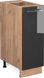 Vicco Fame-Line Armoire de pharmacie – 30 cm sans plan de travail Anthracite Laqué brillant