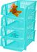 Plasticforte Stapelbare opbergmand - 4x - Blauw - 16L - kunststof - 38 x 28 x 15 cm