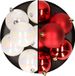 Merkloos / Sans marque Kaemingk B.V. 12x stuks kunststof kerstballen 8 cm mix van parelmoer wit en rood