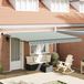 vidaXL Parasol extensible, vert et blanc, 400 x 300 cm