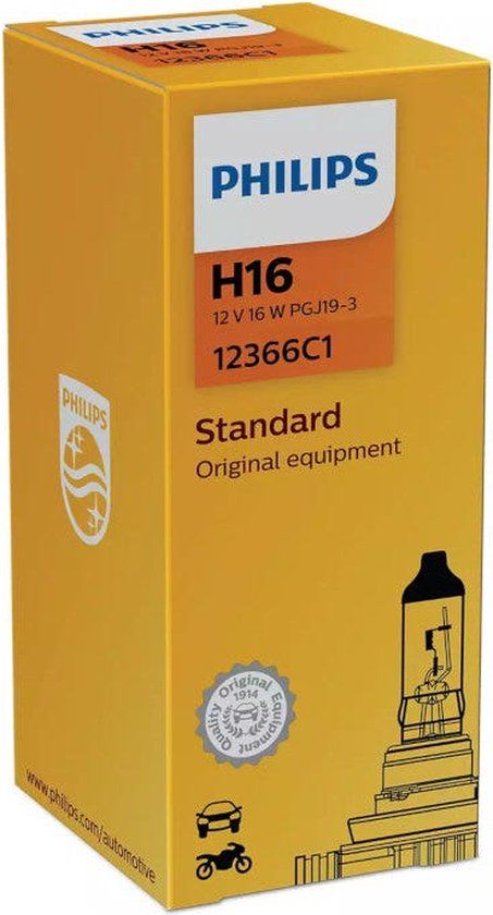 Philips H16 Vision - Halogeenlamp - 12V - 19W - 1 stuk(s)