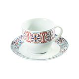 LINEA CORDOBA - koffieservies oranje, 6 stuks met schotel