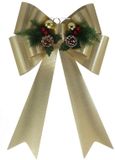 Gerimport Grote decoratie strik - 41 x 66 cm - goud - met LED verlichting - kunststof