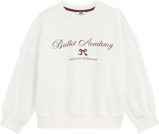 WE Fashion Meisjes oversized sweater met print en embroidery