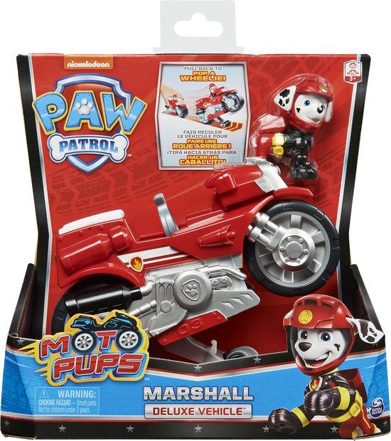 PAW Patrol Moto Pups Deluxe Motorcycle with Wheelie Function and Figure - Multi color