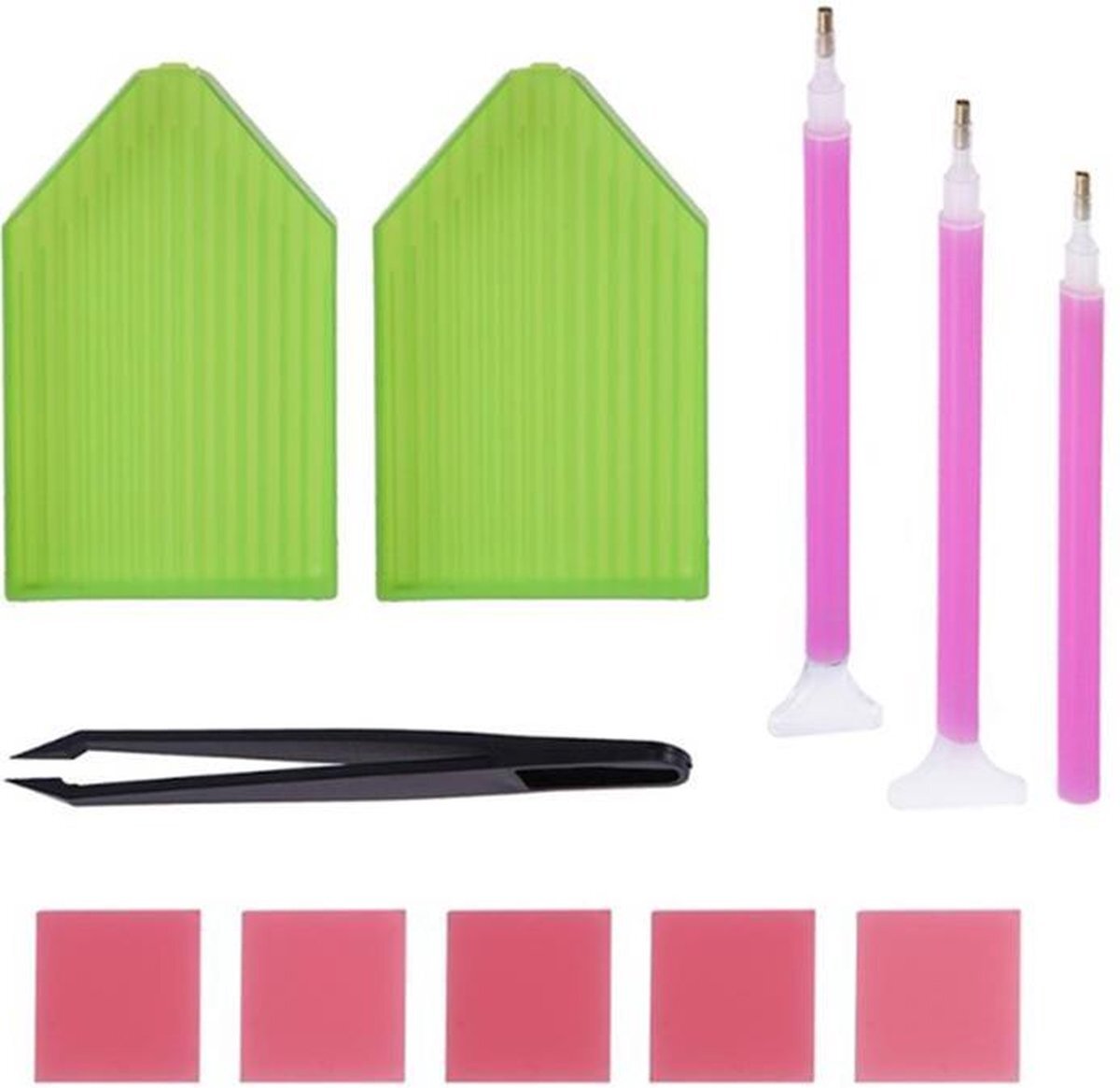 Lupine Trading Group BV Diamond Painting - Toolset/kit - Pincet - Plastic Bakje - Wax - Pen en 10 gripzakjes