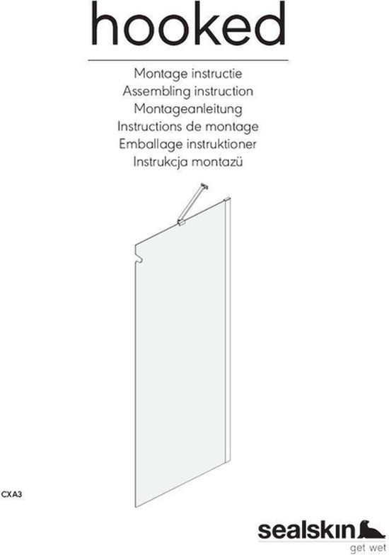 Sealskin Hooked inloopdouche - 120x200cm - 6mm veiligheidsglas - zilver hoogglans