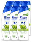 Head & Shoulders 6 x 2-in-1 Anti-roos Shampoo, appelgeur, 300 ml - voordeelverpakking