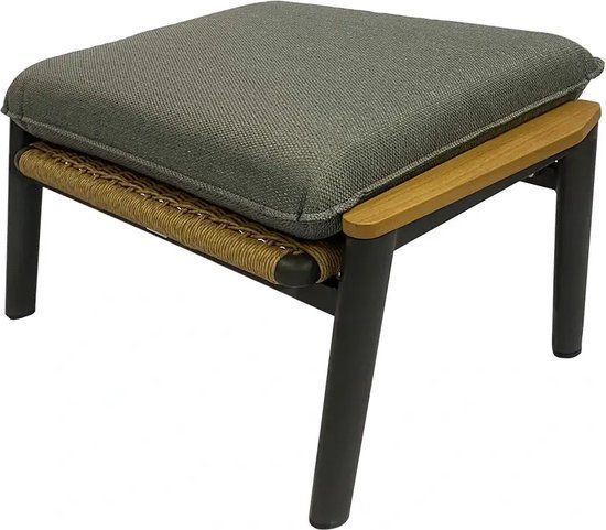 Buitengewoon Boet Atessa Hocker Loungestoel Aluminium AntracietBruin