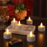 EXTSUD Set van 6 oplaadbare led-theelichtjes - flikkerende vlam, laadstation en afstandsbediening - perfect voor Kerstmis, verjaardagen, bruiloften, tafels, restaurants en hotels, geel