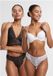 Urban Classics Allover Lace Tanga 2-Pack String Dames S Zwart/Wit