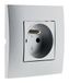 Simplea 135652 stopcontact 2P+T, zilver, maat L