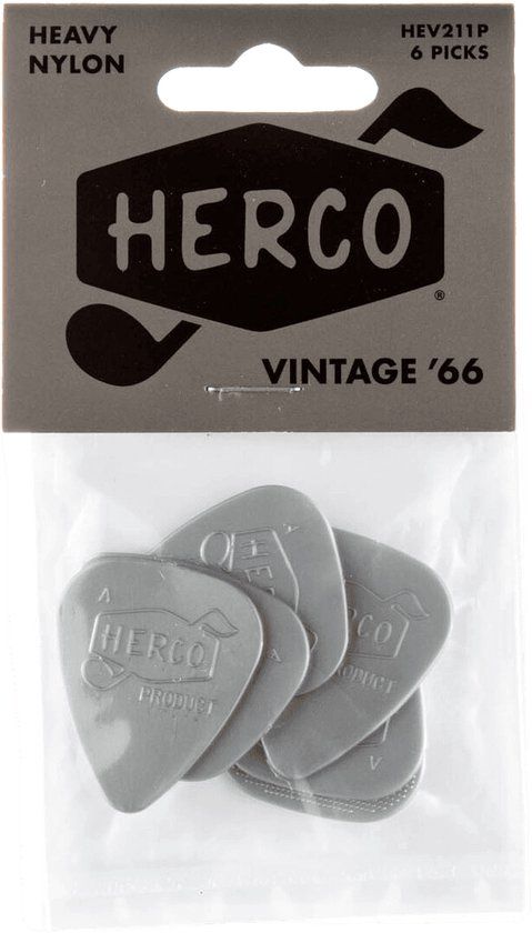 Hev211P Herco Vintage '66 Heavy Plectrum - 6-pack