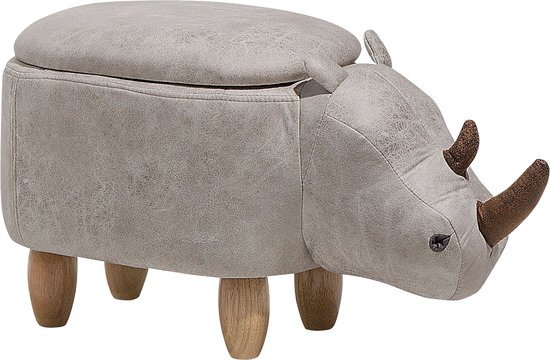 Beliani Hocker kunstleer lichtgrijs RHINO