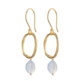 A Beautiful Story Oorbellen Graceful Blauwe Agaat Goudkleurig