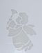 Bellatio Decorations Kerst raamsjabloon engel met bel - wit - 35 cm - raamdecoratie - kerstversiering - sneeuwspray sjabloon
