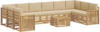 vidaXL Buiten bankenset 11 st Wit en Beige Polyester