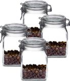 Bormioli Rocco Weckpot/inmaakpot - 4x - 1L - glas - met beugelsluiting - luchtdicht