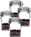 Bormioli Rocco Pot de conservation/pot de conserve - 4x - 1L - verre - avec fermeture à levier - hermétique