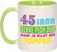 Bellatio Decorations Mok 45 jaar - groen - 300 ml - Keramiek