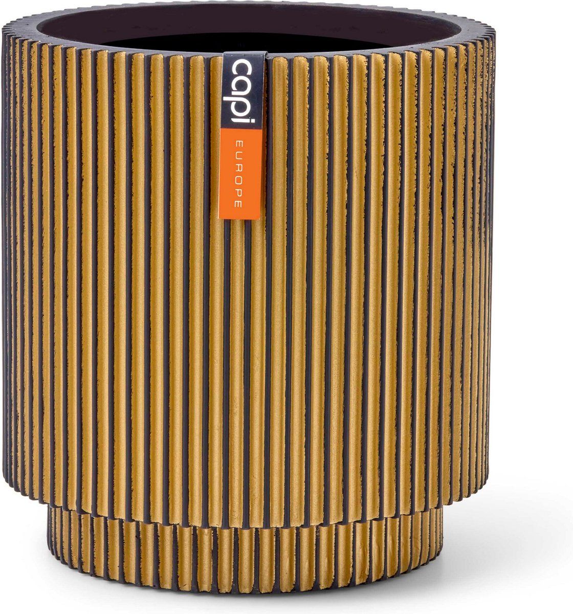 Capi Europe - Vaas cilinder Groove - 11x12 - Goud - Bloempot voor binnen - BGVGB312