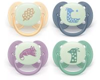 Philips Avent Ultra Soft Nighttime - 6 tot 18 maanden - Glow-in-the-dark fopspeen - 4pack - SCF094/08