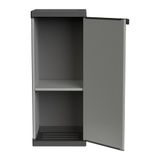 Adventa Kast van polyvinylchloride en PP, 1 deur, 1 plank, eenvoudig te monteren, modulair systeem, robuust, geschikt voor binnen en buiten, 34 x 40 x 85 cm, grijs en zwart, klein, 4 stuks