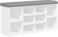 vidaXL Schoenenbank Wit 102x32x50 cm Bewerkt Hout