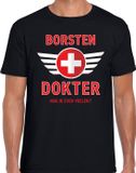 Bellatio Decorations Borsten dokter verkleed t-shirt zwart voor heren