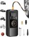 Elektrische luchtpomp met accu, draagbare mini-compressor met manometer en dubbel led-display, 12 V DC elektrische fietspomp voor auto's, motorfietsen, fietsen en ballen