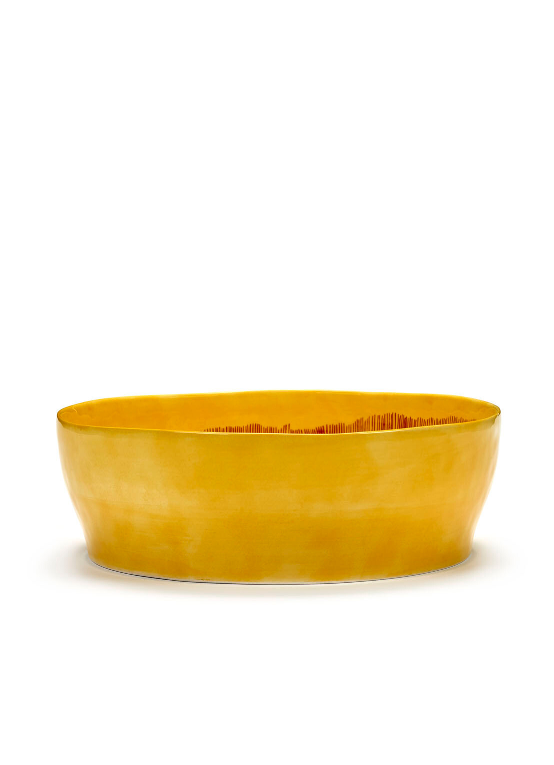 Serax FEAST Sunny Yellow Swirl-Stripes saladeschaal 28,5 cm