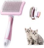 Vinabo 2 in 1 Zelfreinigende borstel voor honden/katten - Roze