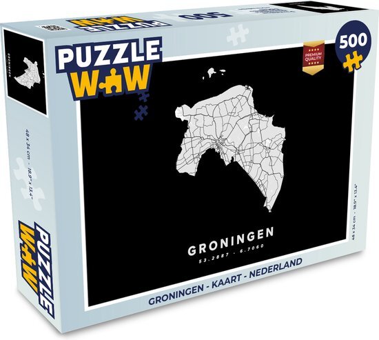 MuchoWow Puzzel Groningen - Kaart - Nederland - Legpuzzel - Puzzel 500 stukjes