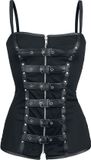 Burleska Biker Dames Top - Zwart - XL