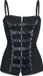 Burleska Biker Dames Top - Zwart - XL
