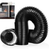 Tuyau d'alimentation pour climatiseur - Tuyau d'évacuation télescopique, 15 cm - Feuille d'aluminium flexible - Résistant à la chaleur - Convient pour hottes et sèche-linge