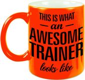 Bellatio Decorations Shoppartners Bv Awesome trainer mok - 300 ml - Oranje