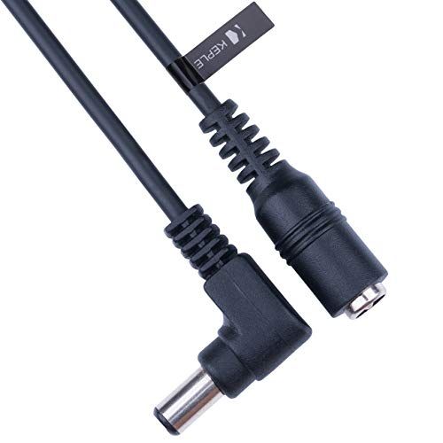 Keple DC-voedingsverlengkabel Rechte hoek 2,5 mm / 5,5 mm Man-vrouw aansluiting 3 m / 10 ft Connector CCTV-netsnoeradapter Compatibel met CCTV-beveiligingscamera, IP-camera, DVR Standalone, LED, monitoren