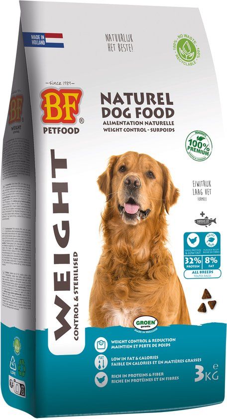 Biofood BF Petfood Weight Control Eiwitrijk Tarwevrij Hondenvoer - 3kg