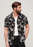 Superdry - Linnen overhemd met open kraag en print - Heren - Shirts