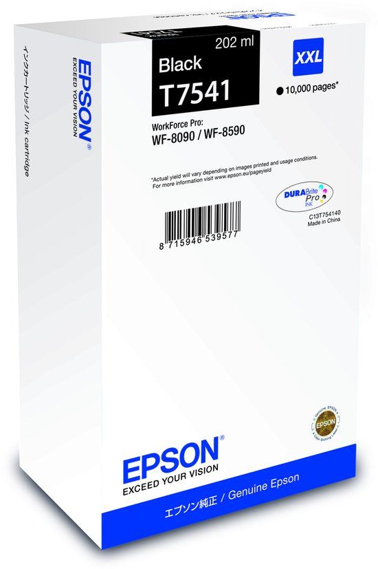 Epson C13T75414N Inktcartridge Zwart Origineel XL