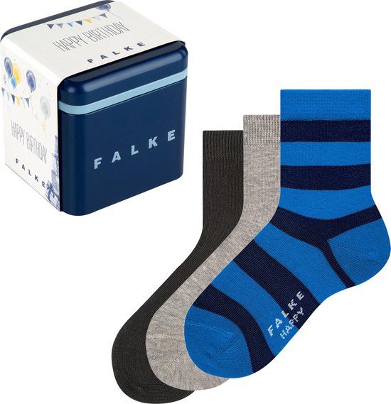 FALKE Happy Giftbox 3-Pack katoen kindersokken (39-42) - veelkleurig