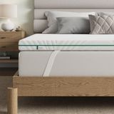 Novilla Topper 120 x 200, traagschuim tweepersoonsbed topper en geperforeerd schuim comfort 7,5 cm, ademende en huidvriendelijke stof met antislip elastieken