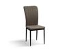 KONTE.DESIGN Set van 6 AMSTERDAM stoelen in bruine stof en zwarte metalen poten